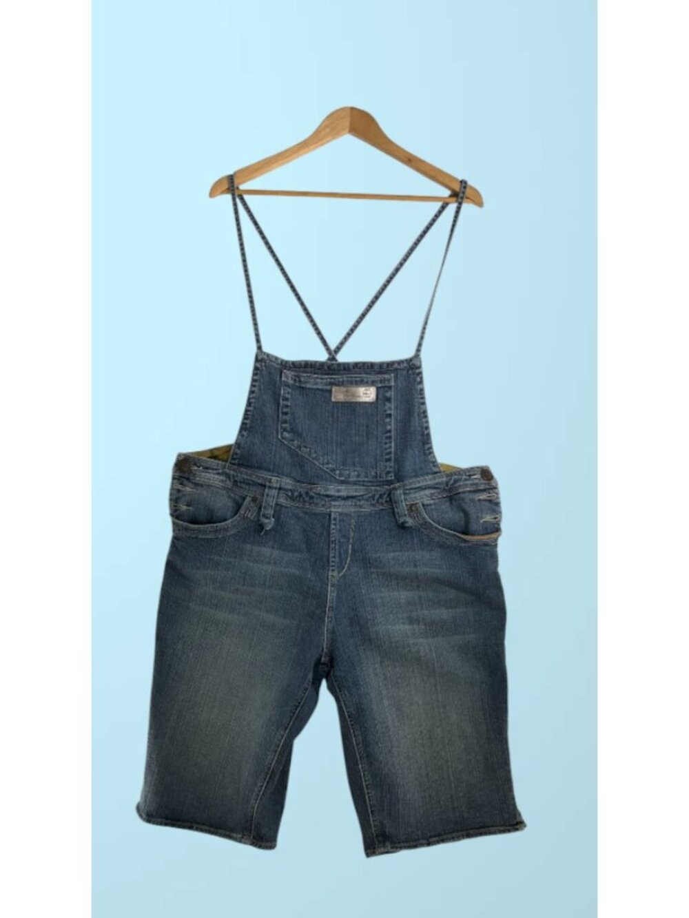 Apple Bottoms Y2K Denim Capri Overalls Women 15/16 Cropped Jumpsuit Vintage Styl - Picture 2 of 13